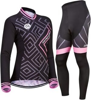 Women Breathable Long Sleeve 3D Gel Padded Bicycle Cycling Suit Mesh Cloting Pants Set UV Protective