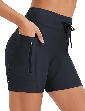 61pbbYpaCwL._AC_SX342_.jpg Women 4D Padded Bike Shorts High Waisted Cycling Underwear Zipper Pockets for Bicycle Biking Cycle