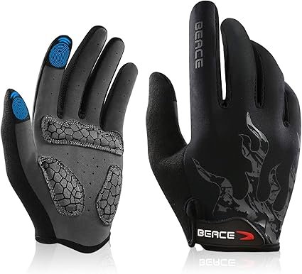 Cycling Gloves for Men Women Full Finger Mountain Bike Gloves With Touch Screen and Anti-Slip Silicone Palm