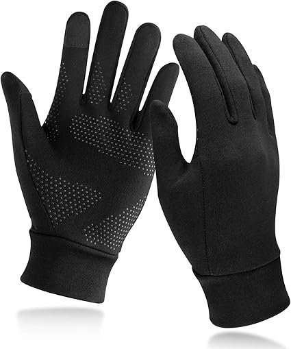 Lightweight Running Gloves Touch Screen Anti-Slip Warm Gloves Liners for Cycling